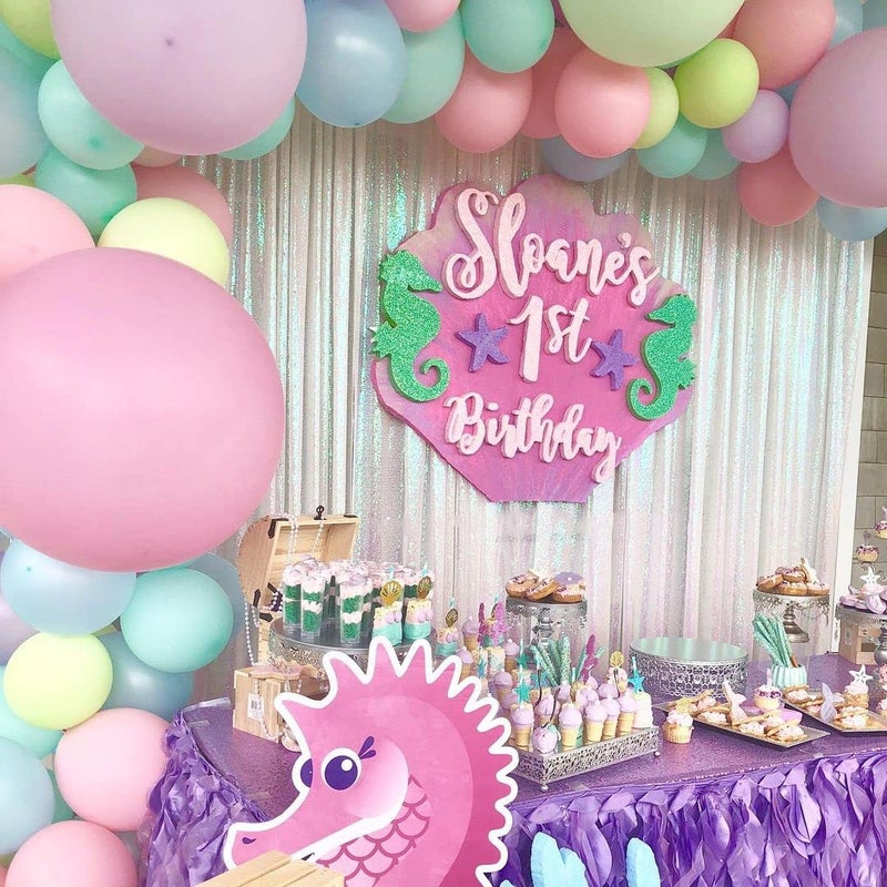 SoarDream Sequin Curtains 2 Pieces White Iridescent 2FTx8FT Sequin Backdrop Glitter Fabric Background for Christmas Party Decoration Brithday Party Wedding Decorations - Image 3